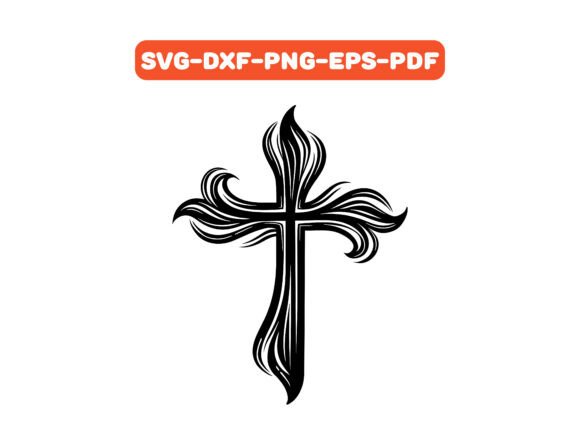 Download Flame Inspired Cross Design SVG Vector - Vector Collection