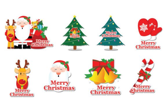 Download Set of Christmas Cartoons Items Vector - Vector Collection