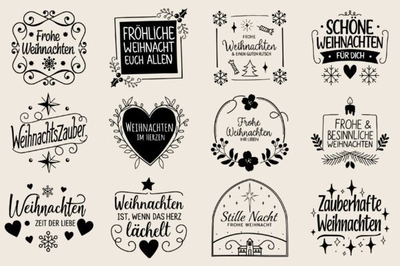Download German Frohe Weihnachten Plotter File V2 - Premium Bundle