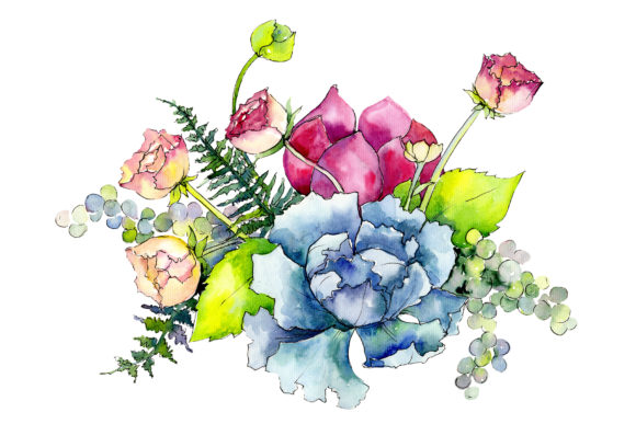 Download Bouquet Summer Miracle Watercolor - Premium Resources