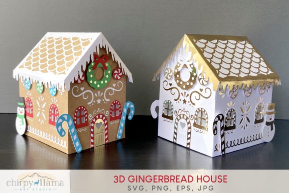 Download 3D Gingerbread House- SVG File - Svg file Collection
