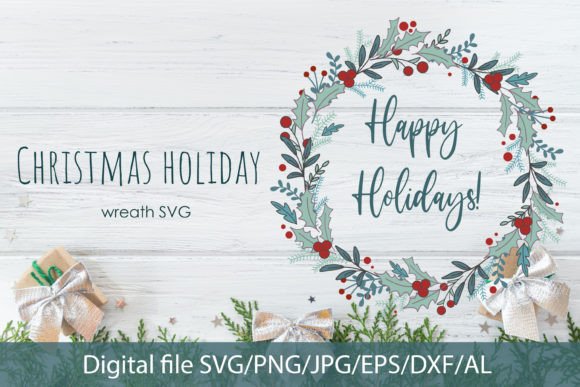 Download Christmas Holiday Wreath SVG Clipart - Holiday wreath svg Collection