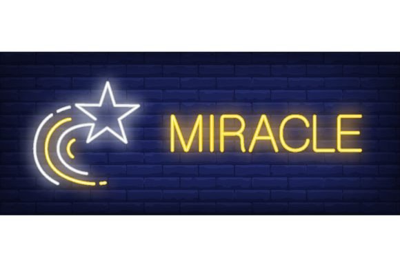 Download Miracle Neon Sign. Glowing Inscription W - Miracle Collection