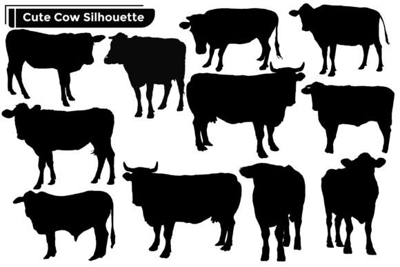 Download Cow Animal Silhouettes Vector Set - Vector Collection