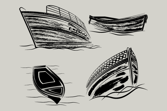 Download Wooden Boat Sketched Vector Set - Vector Collection