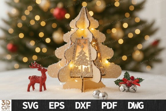 Download 3D Christmas Tree Lantern SVG File - Svg file Collection