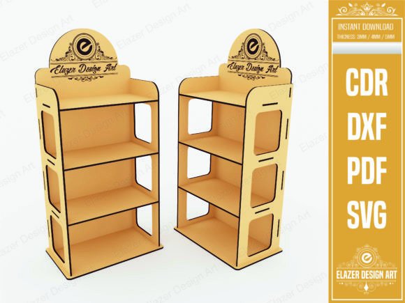 Download Laser Cut 4 Shelf Display Stand Svg File - Svg file Collection