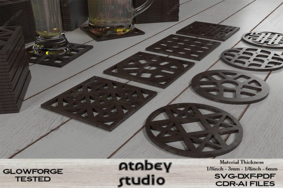 Download Coaster Laser Cut / Glowforge SVG Files - Svg file Collection