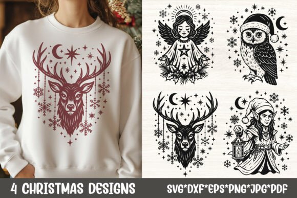 Download Mystical Reindeer Christmas SVG Files - Svg file Collection